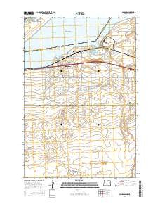 Boardman Oregon Current topographic map, 1:24000 scale, 7.5 X 7.5 Minute, Year 2014