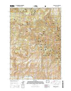 Brannan Gulch Oregon Current topographic map, 1:24000 scale, 7.5 X 7.5 Minute, Year 2014