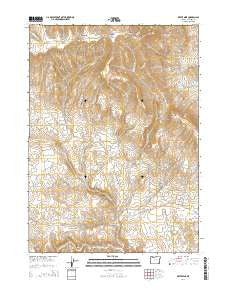 Bretz Mine Oregon Current topographic map, 1:24000 scale, 7.5 X 7.5 Minute, Year 2014