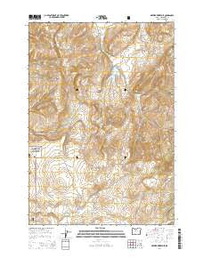 Brewer Reservoir Oregon Current topographic map, 1:24000 scale, 7.5 X 7.5 Minute, Year 2014