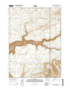 Brewster Reservoir Oregon Current topographic map, 1:24000 scale, 7.5 X 7.5 Minute, Year 2014