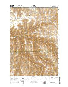 Buttermilk Canyon Oregon Current topographic map, 1:24000 scale, 7.5 X 7.5 Minute, Year 2014