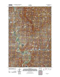Clarno Oregon Historical topographic map, 1:24000 scale, 7.5 X 7.5 Minute, Year 2011