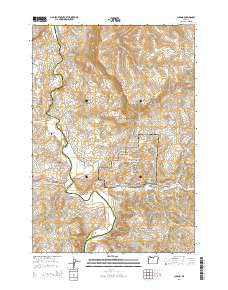 Clarno Oregon Current topographic map, 1:24000 scale, 7.5 X 7.5 Minute, Year 2014