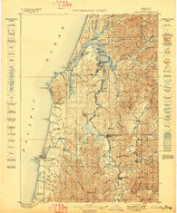 Coos Bay Oregon Historical topographic map, 1:125000 scale, 30 X 30 Minute, Year 1898