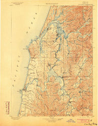 Coos Bay Oregon Historical topographic map, 1:125000 scale, 30 X 30 Minute, Year 1900