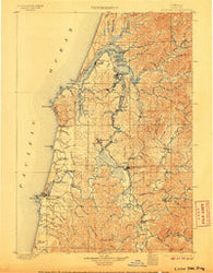 Coos Bay Oregon Historical topographic map, 1:125000 scale, 30 X 30 Minute, Year 1900