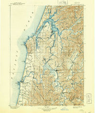 Coos Bay Oregon Historical topographic map, 1:125000 scale, 30 X 30 Minute, Year 1900