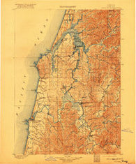 Coos Bay Oregon Historical topographic map, 1:125000 scale, 30 X 30 Minute, Year 1900