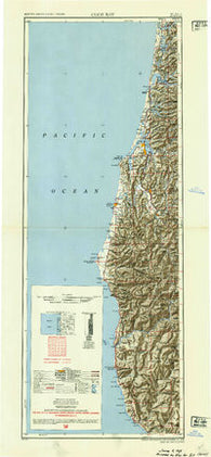 Coos Bay Oregon Historical topographic map, 1:250000 scale, 2 X 1 Degree, Year 1954