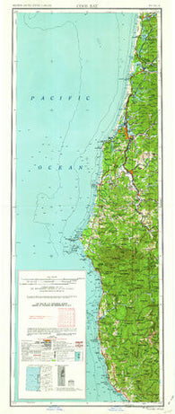 Coos Bay Oregon Historical topographic map, 1:250000 scale, 2 X 1 Degree, Year 1962