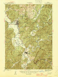 Coquille Oregon Historical topographic map, 1:62500 scale, 15 X 15 Minute, Year 1945