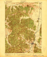 Cottage Grove Oregon Historical topographic map, 1:62500 scale, 15 X 15 Minute, Year 1921
