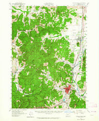 Cottage Grove Oregon Historical topographic map, 1:62500 scale, 15 X 15 Minute, Year 1957