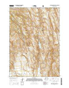 Cottonwood Reservoir Oregon Current topographic map, 1:24000 scale, 7.5 X 7.5 Minute, Year 2014