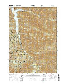 Cougar Reservoir Oregon Current topographic map, 1:24000 scale, 7.5 X 7.5 Minute, Year 2014
