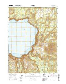 Crater Lake East Oregon Current topographic map, 1:24000 scale, 7.5 X 7.5 Minute, Year 2014