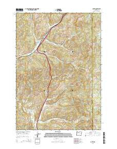 Curtin Oregon Current topographic map, 1:24000 scale, 7.5 X 7.5 Minute, Year 2014