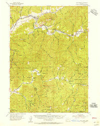 Days Creek Oregon Historical topographic map, 1:62500 scale, 15 X 15 Minute, Year 1954