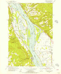 Deer Island Oregon Historical topographic map, 1:24000 scale, 7.5 X 7.5 Minute, Year 1954