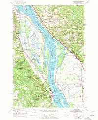 Deer Island Oregon Historical topographic map, 1:24000 scale, 7.5 X 7.5 Minute, Year 1954