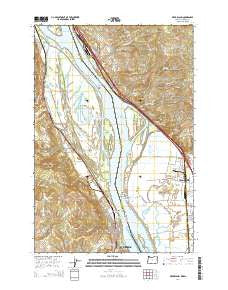 Deer Island Oregon Current topographic map, 1:24000 scale, 7.5 X 7.5 Minute, Year 2014