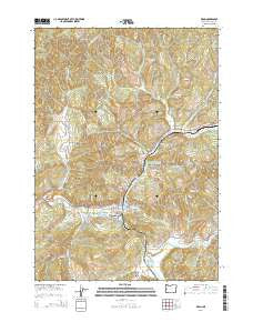 Drain Oregon Current topographic map, 1:24000 scale, 7.5 X 7.5 Minute, Year 2014