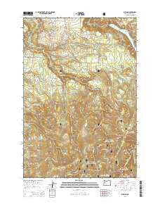 Elwood Oregon Current topographic map, 1:24000 scale, 7.5 X 7.5 Minute, Year 2014