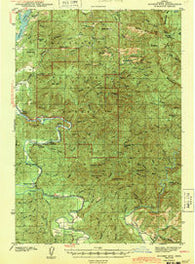Euchre Mtn Oregon Historical topographic map, 1:62500 scale, 15 X 15 Minute, Year 1943