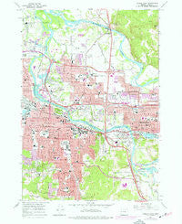 Eugene East Oregon Historical topographic map, 1:24000 scale, 7.5 X 7.5 Minute, Year 1967