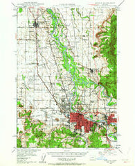 Eugene Oregon Historical topographic map, 1:62500 scale, 15 X 15 Minute, Year 1946