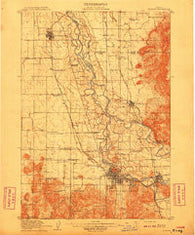 Eugene Oregon Historical topographic map, 1:62500 scale, 15 X 15 Minute, Year 1910