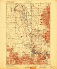 Eugene Oregon Historical topographic map, 1:62500 scale, 15 X 15 Minute, Year 1910