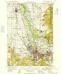 Eugene Oregon Historical topographic map, 1:62500 scale, 15 X 15 Minute, Year 1949
