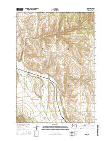 Evans Oregon Current topographic map, 1:24000 scale, 7.5 X 7.5 Minute, Year 2014