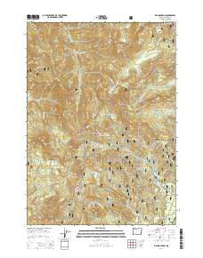 Fish Mountain Oregon Current topographic map, 1:24000 scale, 7.5 X 7.5 Minute, Year 2014