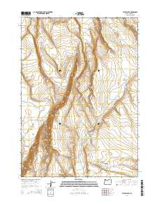Flybee Lake Oregon Current topographic map, 1:24000 scale, 7.5 X 7.5 Minute, Year 2014