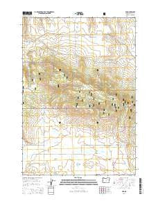 Fox Oregon Current topographic map, 1:24000 scale, 7.5 X 7.5 Minute, Year 2014