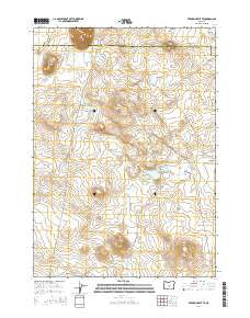 Frederick Butte Oregon Current topographic map, 1:24000 scale, 7.5 X 7.5 Minute, Year 2014