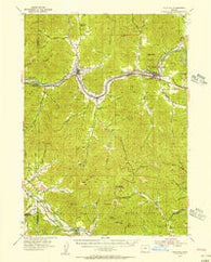Gold Hill Oregon Historical topographic map, 1:62500 scale, 15 X 15 Minute, Year 1954