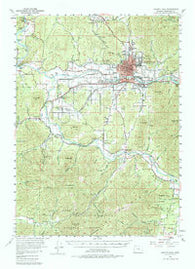 Grants Pass Oregon Historical topographic map, 1:62500 scale, 15 X 15 Minute, Year 1954