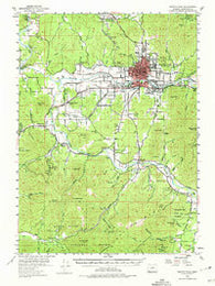 Grants Pass Oregon Historical topographic map, 1:62500 scale, 15 X 15 Minute, Year 1954