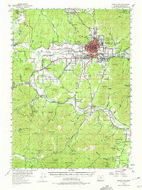 Grants Pass Oregon Historical topographic map, 1:62500 scale, 15 X 15 Minute, Year 1954