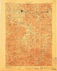 Grants Pass Oregon Historical topographic map, 1:125000 scale, 30 X 30 Minute, Year 1908