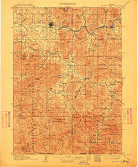 Grants Pass Oregon Historical topographic map, 1:125000 scale, 30 X 30 Minute, Year 1908