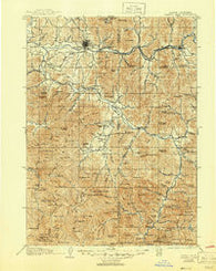 Grants Pass Oregon Historical topographic map, 1:125000 scale, 30 X 30 Minute, Year 1908