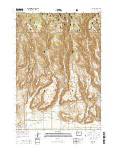 Harney Oregon Current topographic map, 1:24000 scale, 7.5 X 7.5 Minute, Year 2014