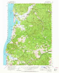 Hebo Oregon Historical topographic map, 1:62500 scale, 15 X 15 Minute, Year 1955