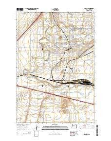 Hermiston Oregon Current topographic map, 1:24000 scale, 7.5 X 7.5 Minute, Year 2014