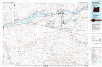 Hermiston Oregon Historical topographic map, 1:100000 scale, 30 X 60 Minute, Year 1984